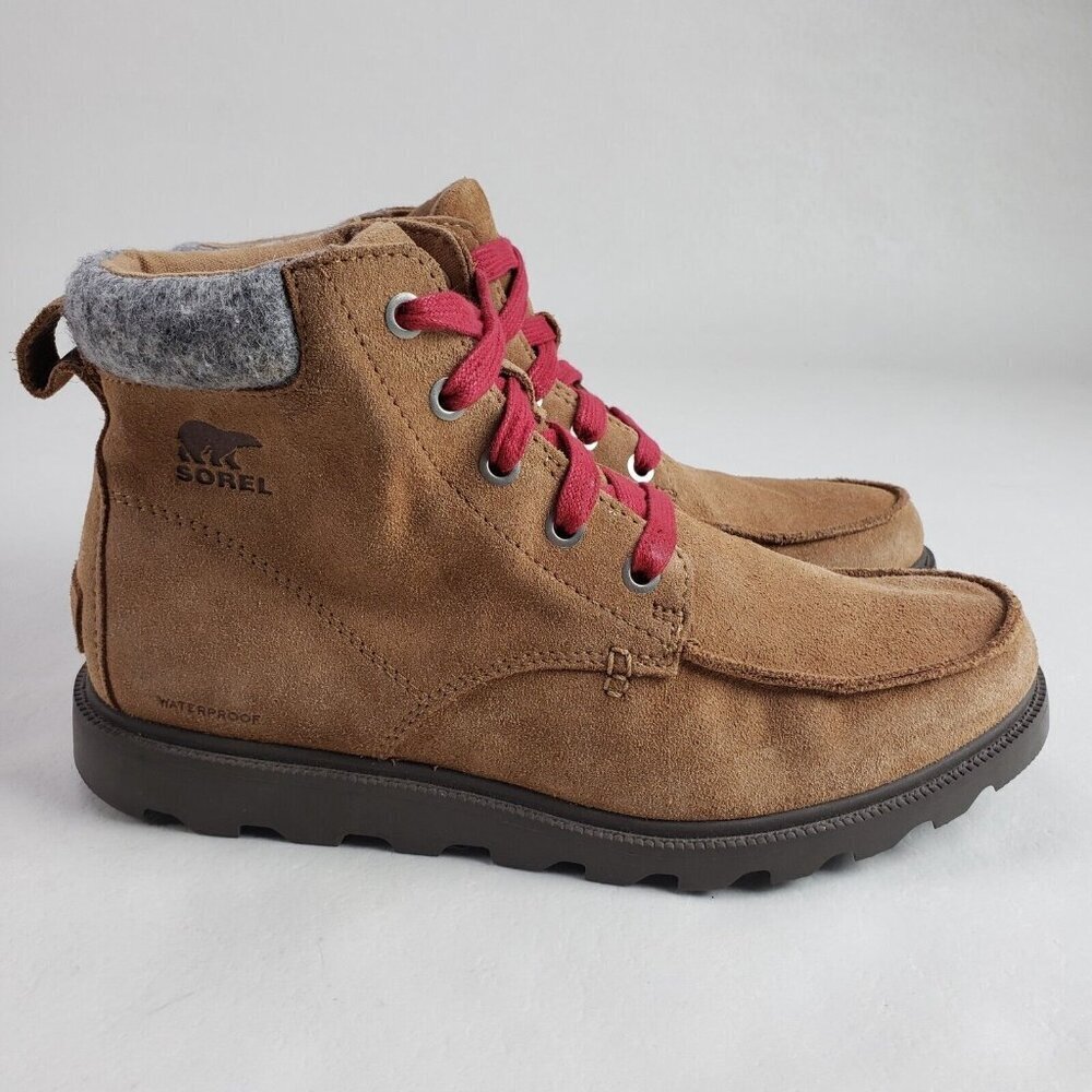 Sorel Madson Suede Waterproof Boot Womens 6 (Youth 5) Brown Ankle Hiking Lace Up - Picture 2 of 12